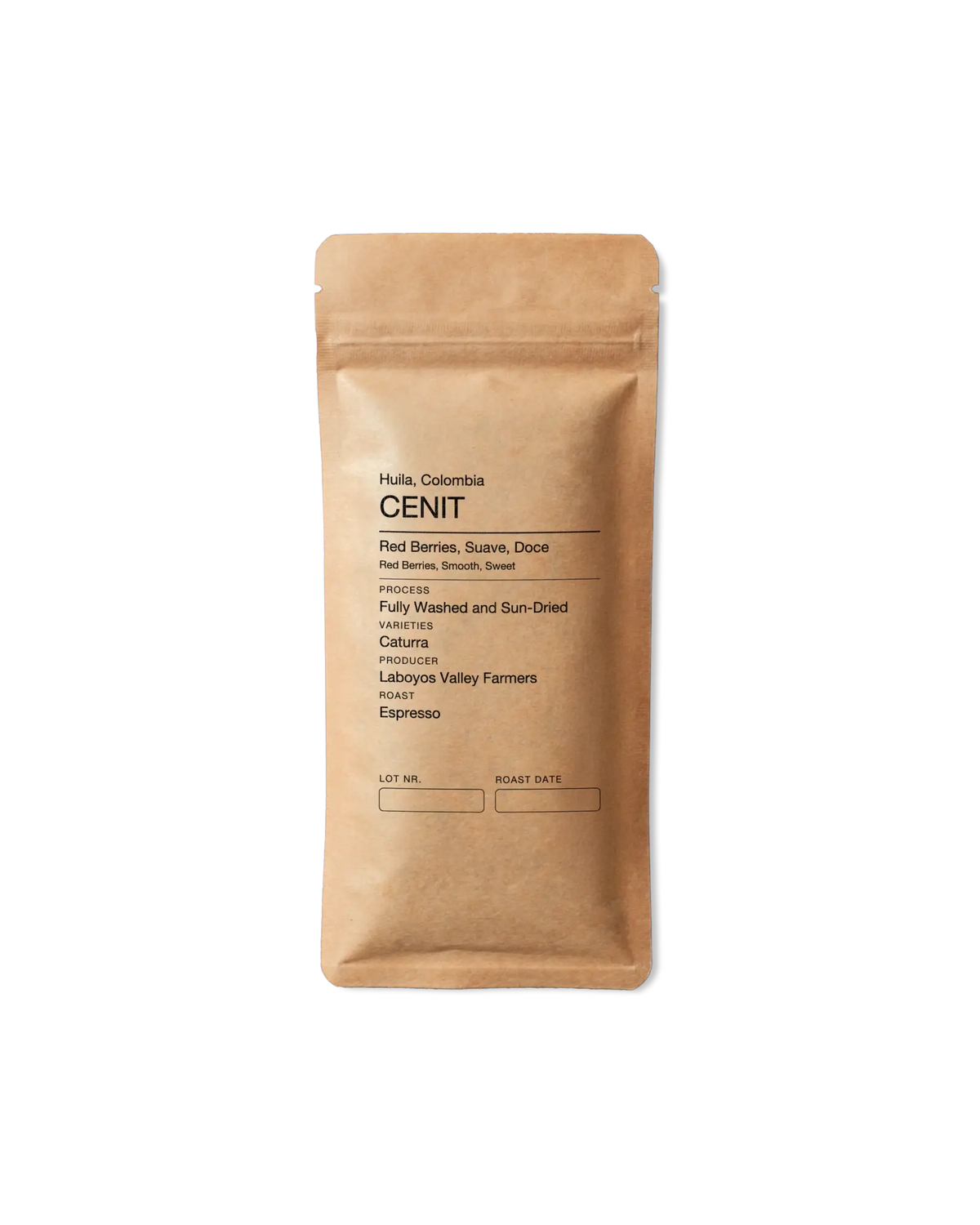 Cenit, espresso roast, specialty coffee from Huila, Colombia — 35g bag by Fábrica Coffee Roasters