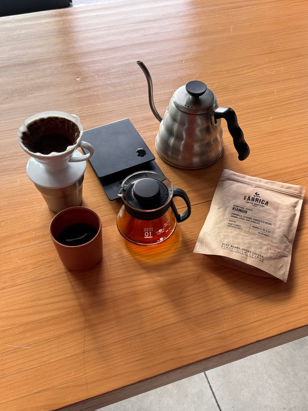 Fabrica coffee roasters brewing setup hario products v60 specialty single origin