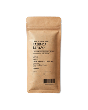 Fazenda Sertão, espresso roast, specialty coffee from Carmo de Minas, Brasil — 35g bag by Fábrica Coffee Roasters