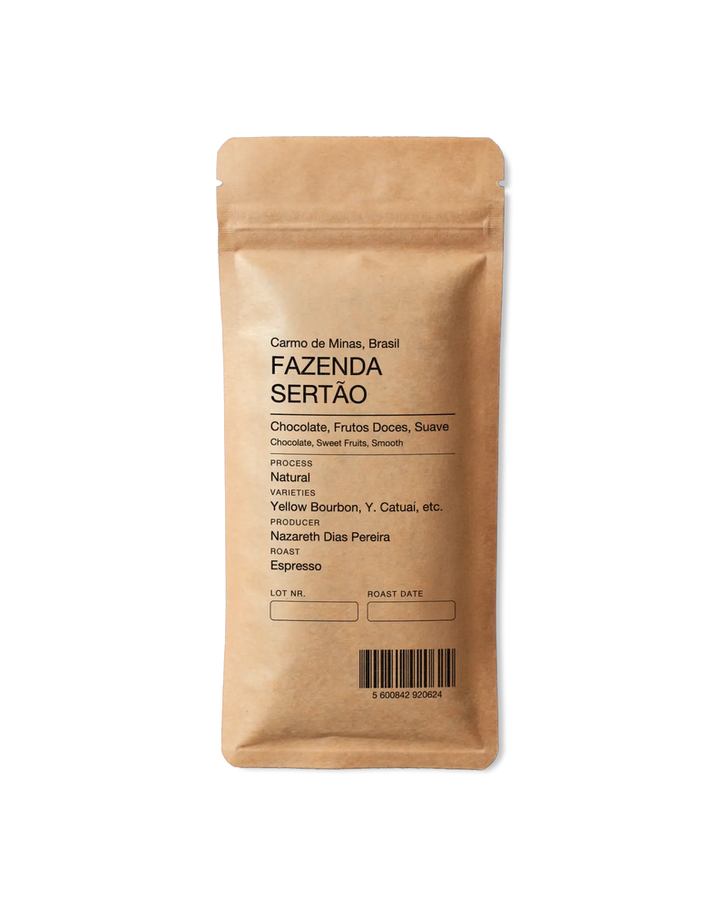 Fazenda Sertão, espresso roast, specialty coffee from Carmo de Minas, Brasil — 35g bag by Fábrica Coffee Roasters