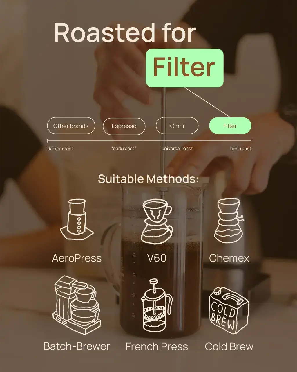 Filter roast — developed for V60, Chemex, AeroPress and batch brew