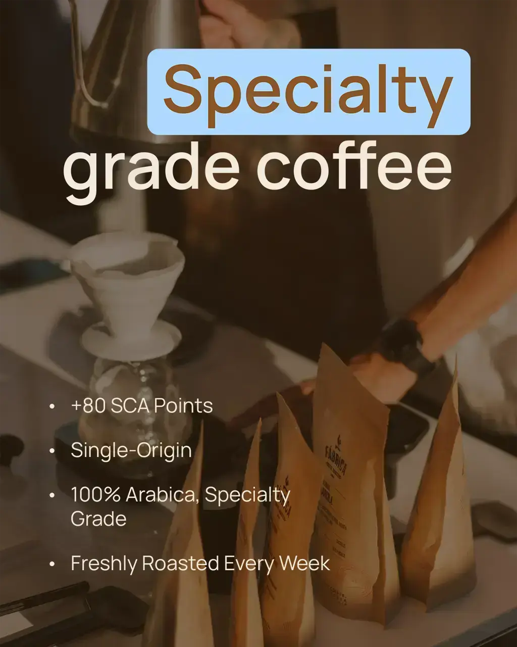 Freshly roasted specialty coffee from Fábrica Coffee Roasters, roasted to order in Lisbon