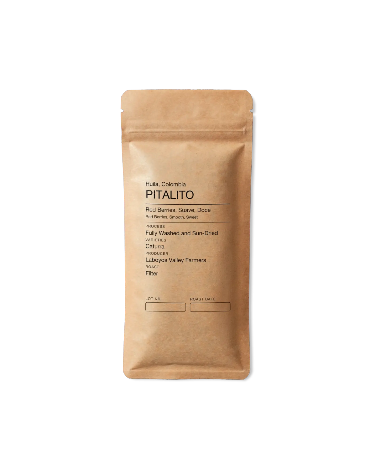PITALITO, filter roast, specialty coffee from Huila, Colombia — 35g bag by Fábrica Coffee Roasters